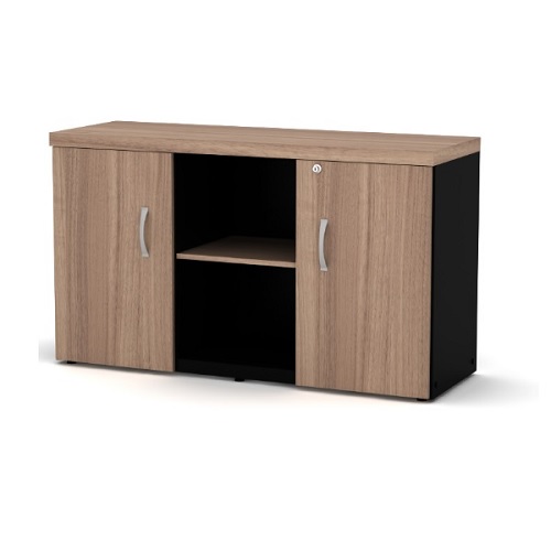 Armário credenza baixo com 2 portas e 1 nicho