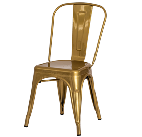 Cadeira em aço com pintura epóxi ouro
